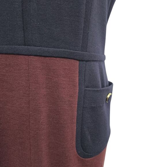 Tory Burch Ponte Knit Sheath Dress Size Large Colorblock Wool Blend Sleeveless‎ - Picture 8 of 9